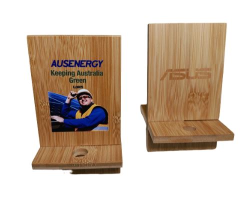 phone stand with AUSENERGY logo.