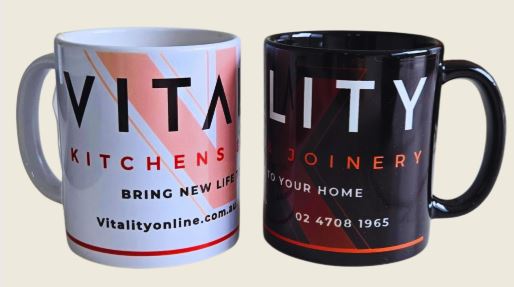 branded full colour mugs printed with logo.
