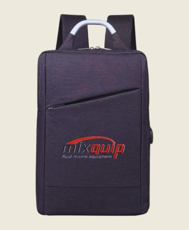 branded black commuter backpack.