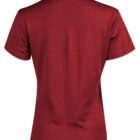 Back view of a plain maroon short-sleeve polo shirt on a white background.