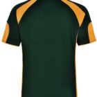 Green and orange sports shirt shown from the back.