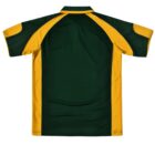 Green and yellow short-sleeve sports jersey, back view.