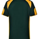 Green and yellow sports jersey viewed from the back.