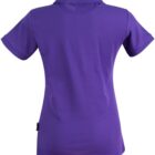 Purple collared short-sleeve shirt shown from the back.