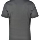 Back view of a plain gray short-sleeve polo shirt.