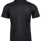 Black polo shirt displayed from the back.