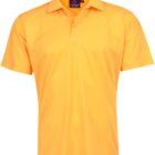 Bright orange polo shirt on a plain white background.