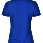 Blue polo shirt viewed from the back.