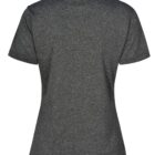 Gray short-sleeve polo shirt viewed from the back on a white background.