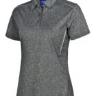 Gray short-sleeve polo shirt on a white background.