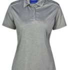Gray polo shirt on a plain white background.
