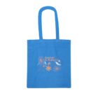 Blue tote bag with Summer in Balwyn text and floral and bird illustrations.