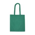 A plain green tote bag with two handles, shown on a white background.