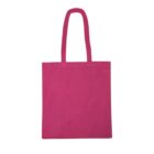 Plain bright pink reusable tote bag with two handles, displayed on a white background.