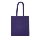 Plain purple tote bag with two handles, shown on a white background.