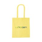 Yellow tote bag with LEXOGEN logo in green and blue on the front.