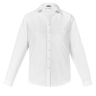White long-sleeve button-up shirt with a collar, displayed on a plain background.