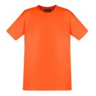 Bright orange T-shirt on a white background.