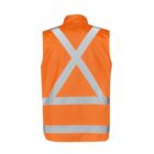 Orange safety vest with reflective stripes on the back.