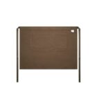 Olive green waist apron with front pockets and long tie straps, laid flat on a white background.