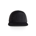 Plain black baseball cap on a white background, viewed from the front.