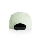 Light green cap seen from the back, featuring a black adjustable strap.