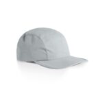 Light gray five-panel cap with a curved brim on a white background.