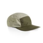 Olive green and light green panel cap with a curved brim, displayed on a white background.