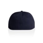 A plain black baseball cap viewed from the back on a white background.
