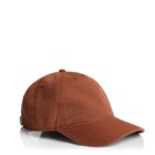 A brown baseball cap with a curved brim and adjustable strap, on a white background.