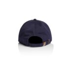 Navy blue baseball cap shown from the back with an adjustable strap and metal clasp.