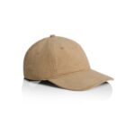 Tan corduroy baseball cap on a white background with a slight reflection underneath.