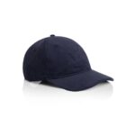 A plain navy blue baseball cap on a white background.