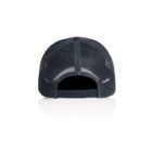 Back view of a dark mesh baseball cap with an adjustable snapback closure.