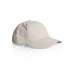 Beige baseball cap with a curved brim on a white background.