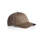 A plain brown baseball cap on a white background.