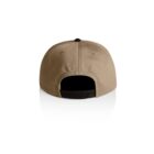 Beige baseball cap shown from the back with an adjustable black snapback closure.