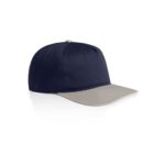 Navy blue baseball cap with a light gray brim on a white background.