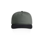 Gray baseball cap with a black brim, shown on a white background.