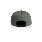 Gray baseball cap shown from the back with an adjustable black snapback closure.