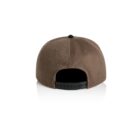 Brown baseball cap shown from the back with an adjustable black strap.
