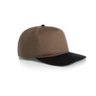 Brown baseball cap with a black bill, shown on a white background.