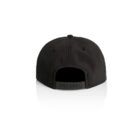 Black baseball cap shown from the back with an adjustable snap closure.