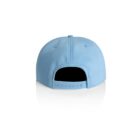 Back view of a light blue baseball cap with adjustable snapback closure.