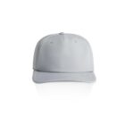 Light gray baseball cap viewed from the front on a white background.