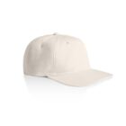 A plain, off-white baseball cap on a white background.