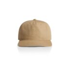 Beige baseball cap facing forward on a white background.