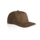 Brown baseball cap on a white background, angled to show the front and brim.