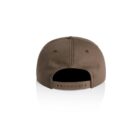 Brown snapback cap shown from the back with adjustable strap, on a white background.