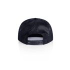 Black mesh snapback hat shown from the back against a white background.